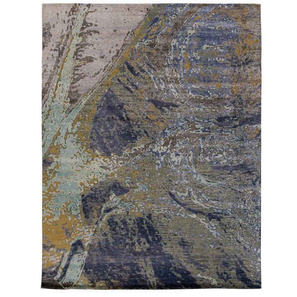 Bokara Rug Co., Inc. HandKnotted Gray/Blue/Yellow Rug Wayfair